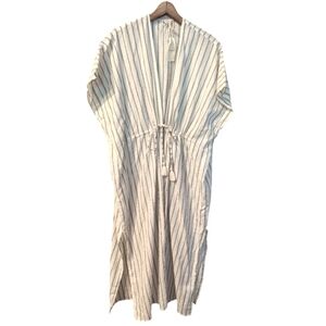 HEM & THREAD Tie Front Striped Kimono S/M